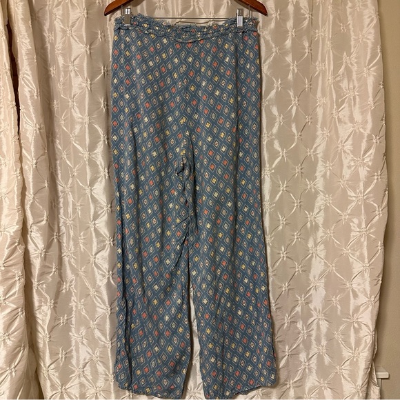 Free People Intimately Blue Patterned Drawstring Lounge Pants - Picture 3 of 9
